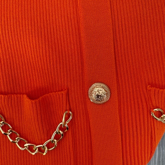 NWOT 🧡 Vibrant Orange Long Sleeve Sweater Dress with Buttons - Picture 12 of 17